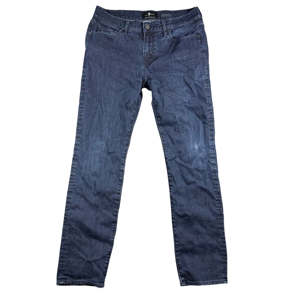 7 For All Mankind Slimmy Mens Dark Wash Luxe Performance Slim Jeans Indigo 32x30